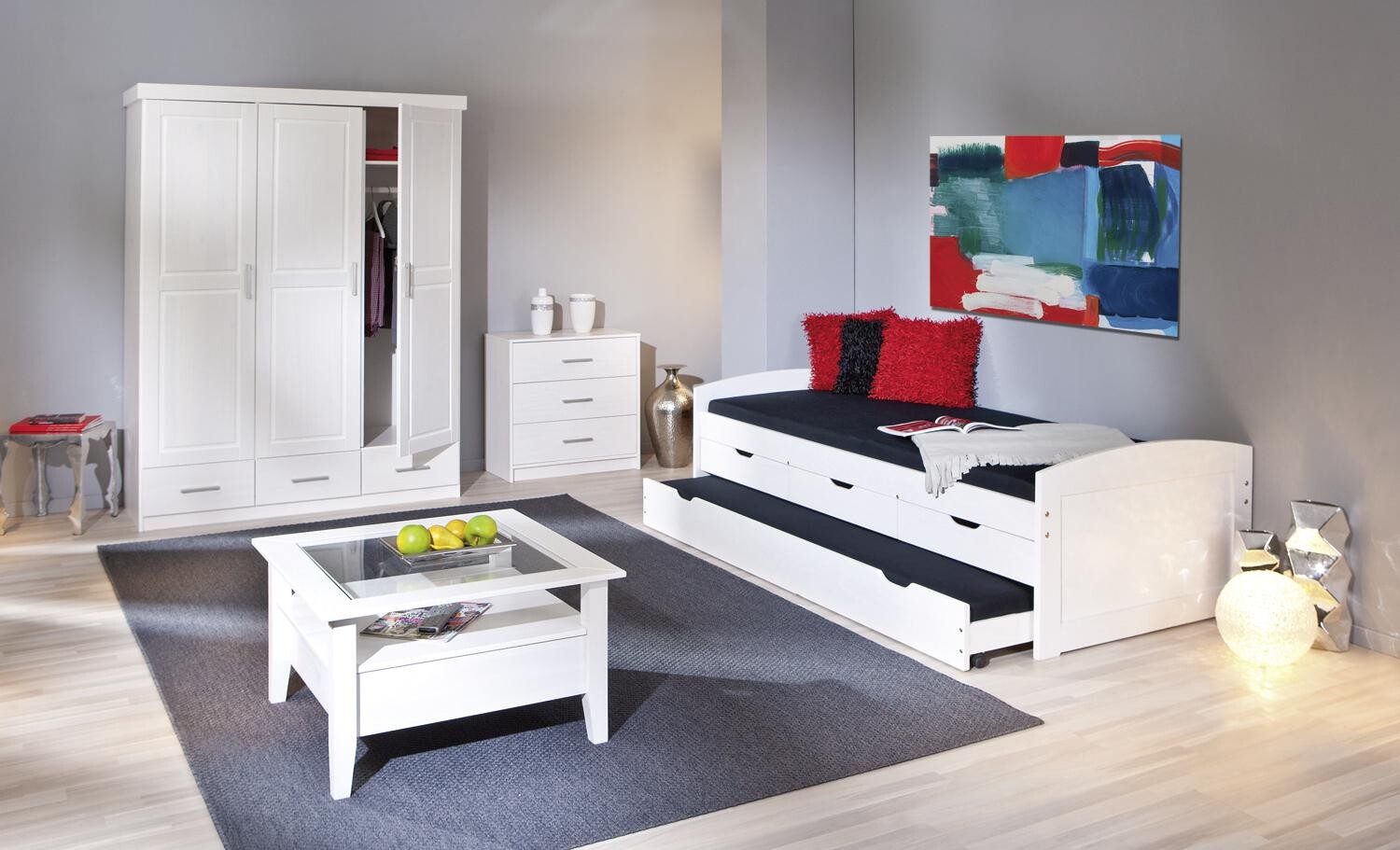 Funktionsbett Ulli weiß Liegefläche B/L: ca. 90x190 cm