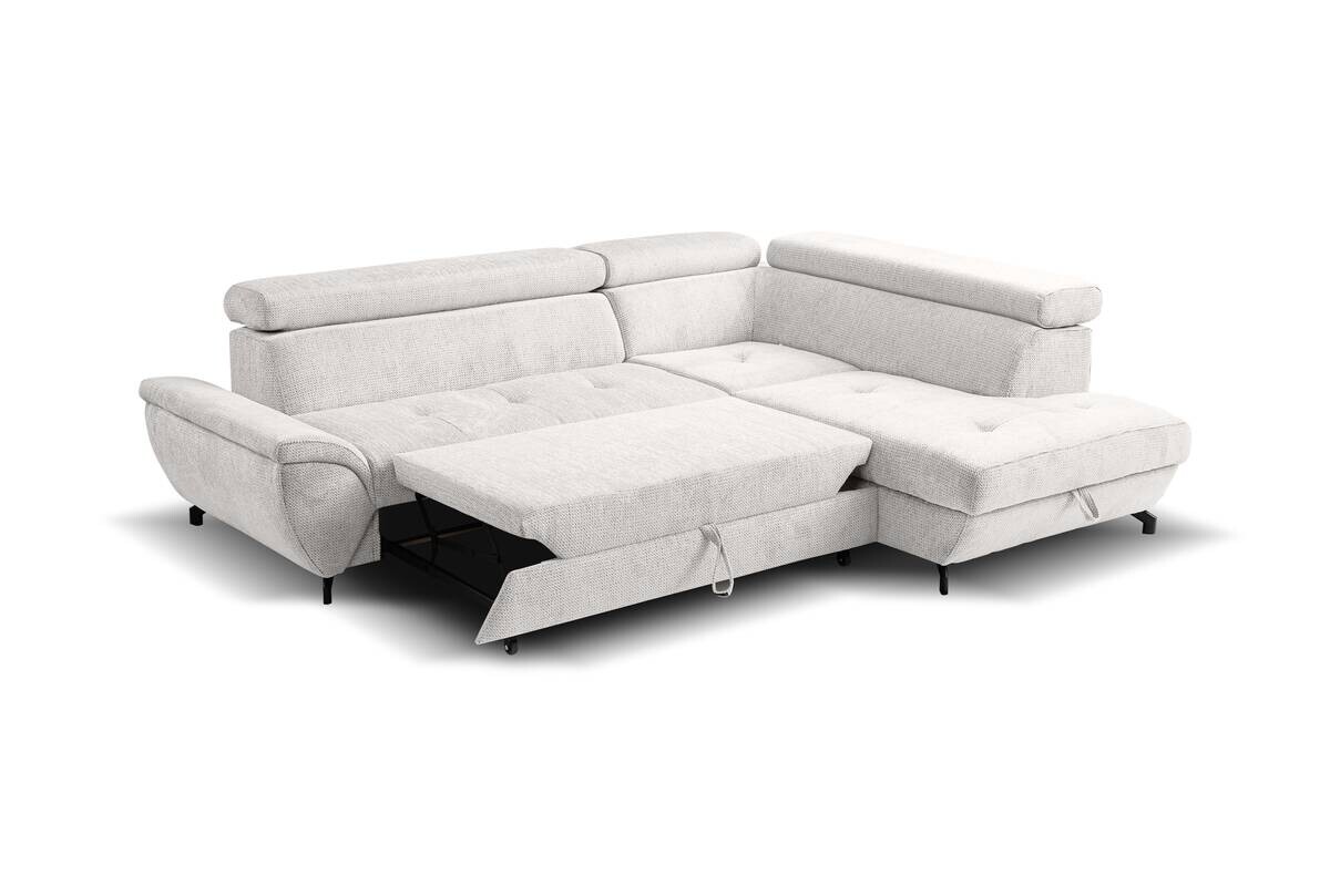 Ecksofa mit Bettfunktion und Bettkasten natur Microfaser B/H/T: ca. 263x77x210 cm