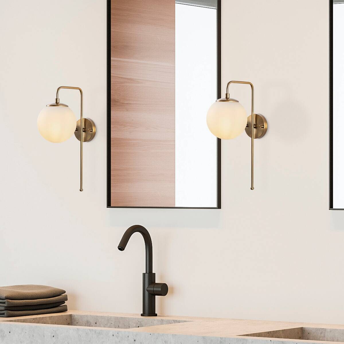 Opviq Wandleuchte Viran bronze Metall Glas B/H/T/L/D: ca. 28x43x28x15x15 cm E14 1 Brennstellen