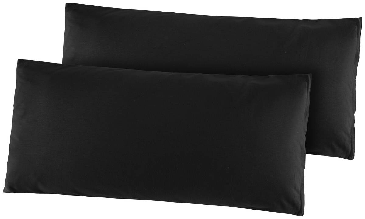 Kissenhülle Renforce schwarz 100% Baumwolle B/L: ca. 40x80 cm