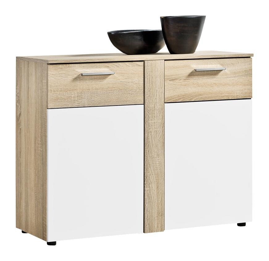 Kommode Trentino Eiche Sonoma Nachbildung weiß B/H/T: ca. 100x81x40 cm | Eiche, weiß | 100,00/81,00/40,00 cm