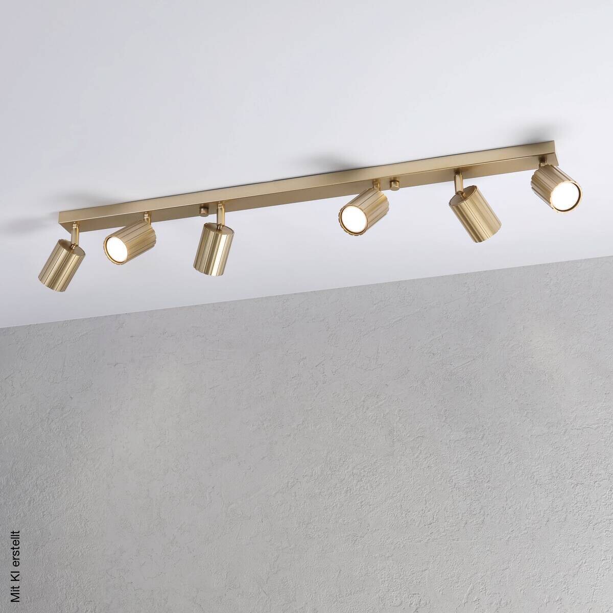 Lamkur Strahler Prisma gold Stahl B/H/L: ca. 6,5x16,5x117 cm 6 Brennstellen