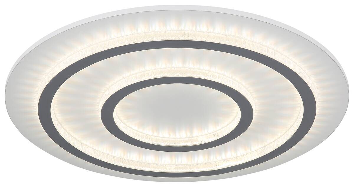 GLOBO LED-Deckenleuchte klar hellgrau weiß Kunststoff Metall H/D: ca. 6x55 cm 1 Brennstellen