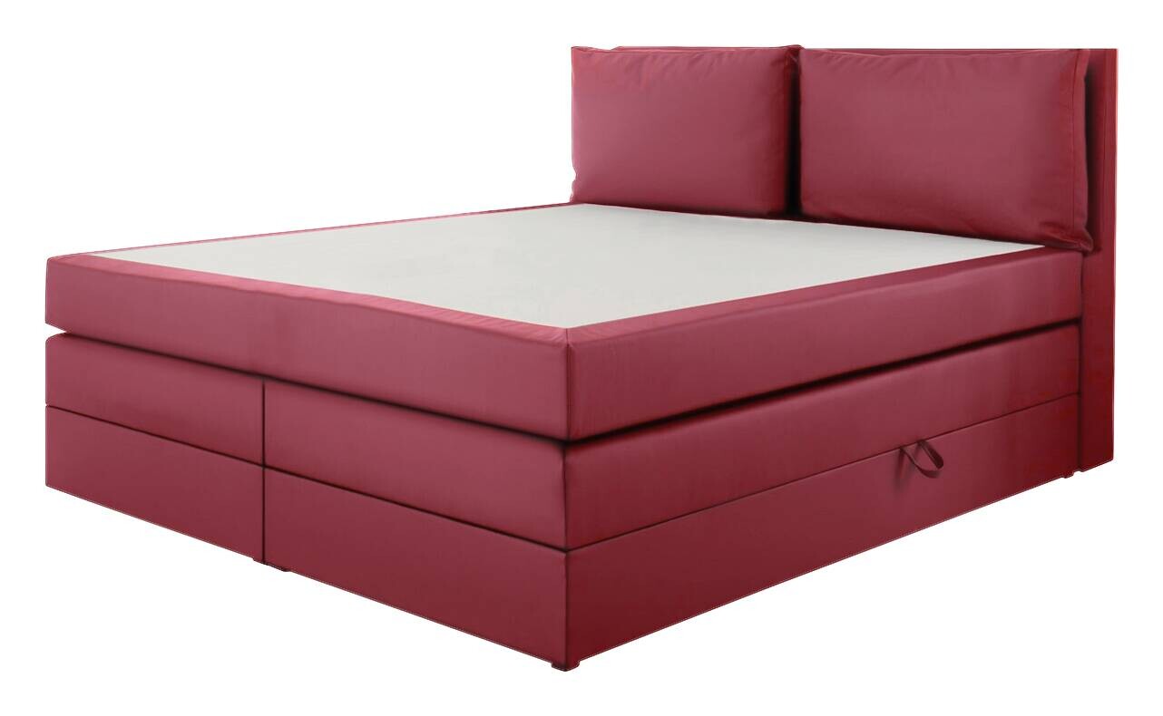Boxspringbett Lissy burgund rot Liegefläche B/L: ca. 160x200 cm