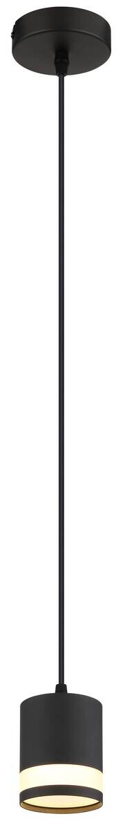 GLOBO Hängeleuchte Opal schwarz Metall Kunststoff H/D: ca. 120x10 cm 1.0 Brennstellen