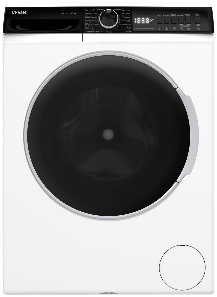 Vestel Waschmaschine VG-WFT2943WA EEK: A Spektrum: A bis G 9kg weiß B/H/T: ca. 60x85x58 cm