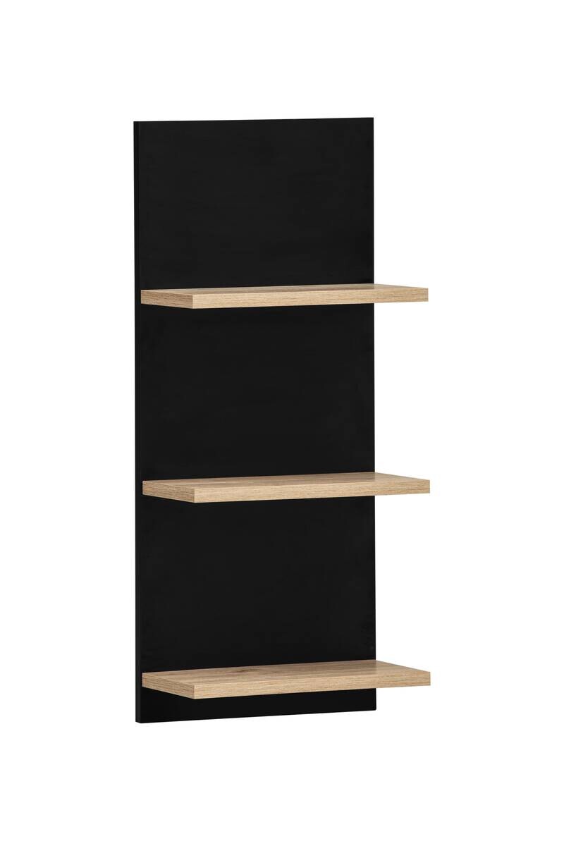 Regal Emmik schwarz matt Eiche Eiche weiß Nachbildung B/H/T: ca. 30,3x70,2x17,45 cm