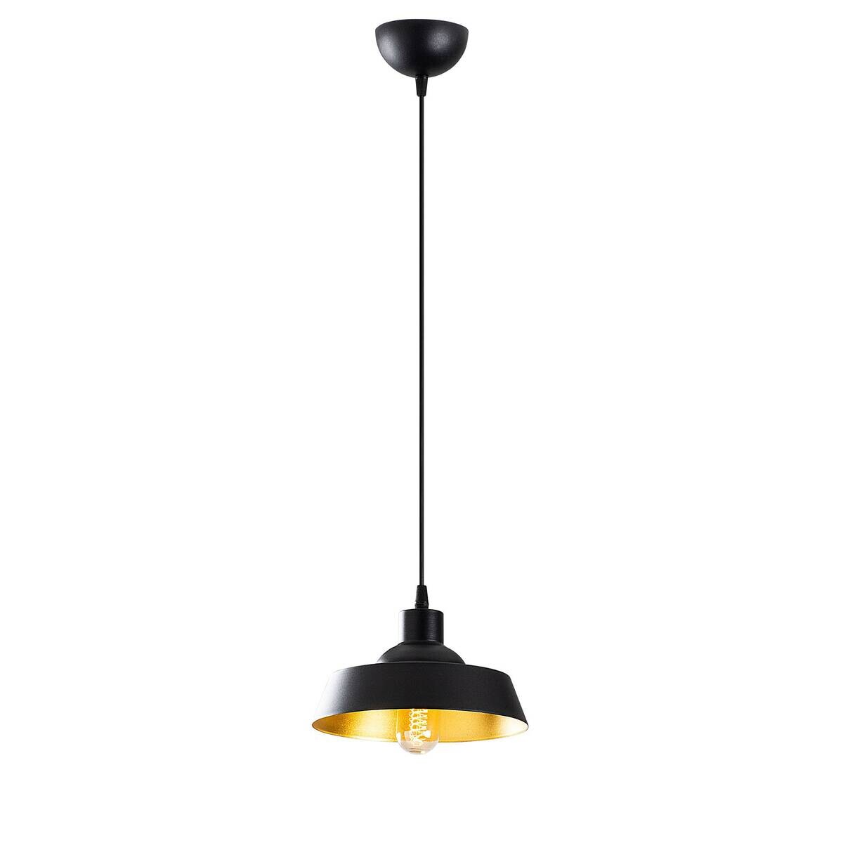 Pendelleuchte schwarz Metall B/H/L/D: ca. 22x107x22x22 cm E27 1 Brennstellen