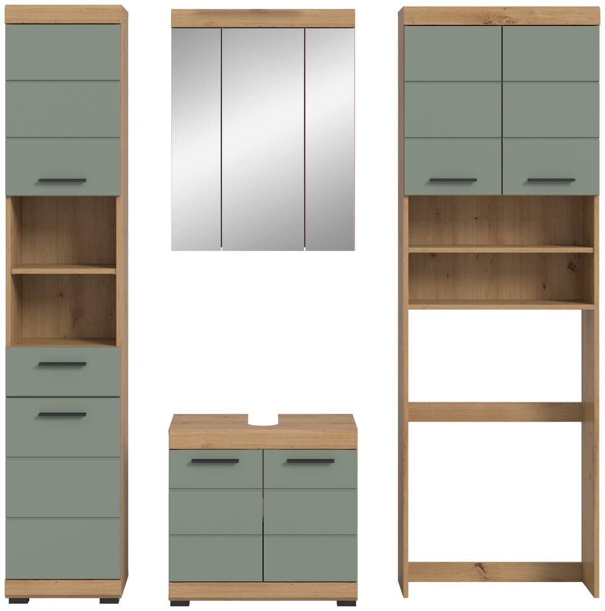 Badezimmer-Set Scout Eiche Artisan Nachbildung salbei Nachbildung B/H/T: ca. 190x191x34 cm