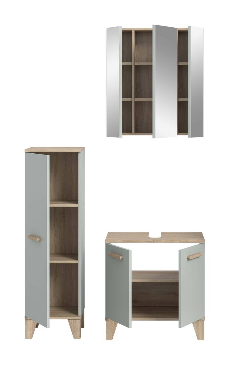 Badezimmer-Set STAR hellgrün Eiche hell Nachbildung B/H/T: ca. 109x190x34 cm