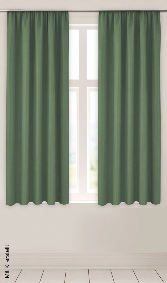 Verdunklungsvorhang Linus grün 100% Polyester B/L: ca. 140x175 cm