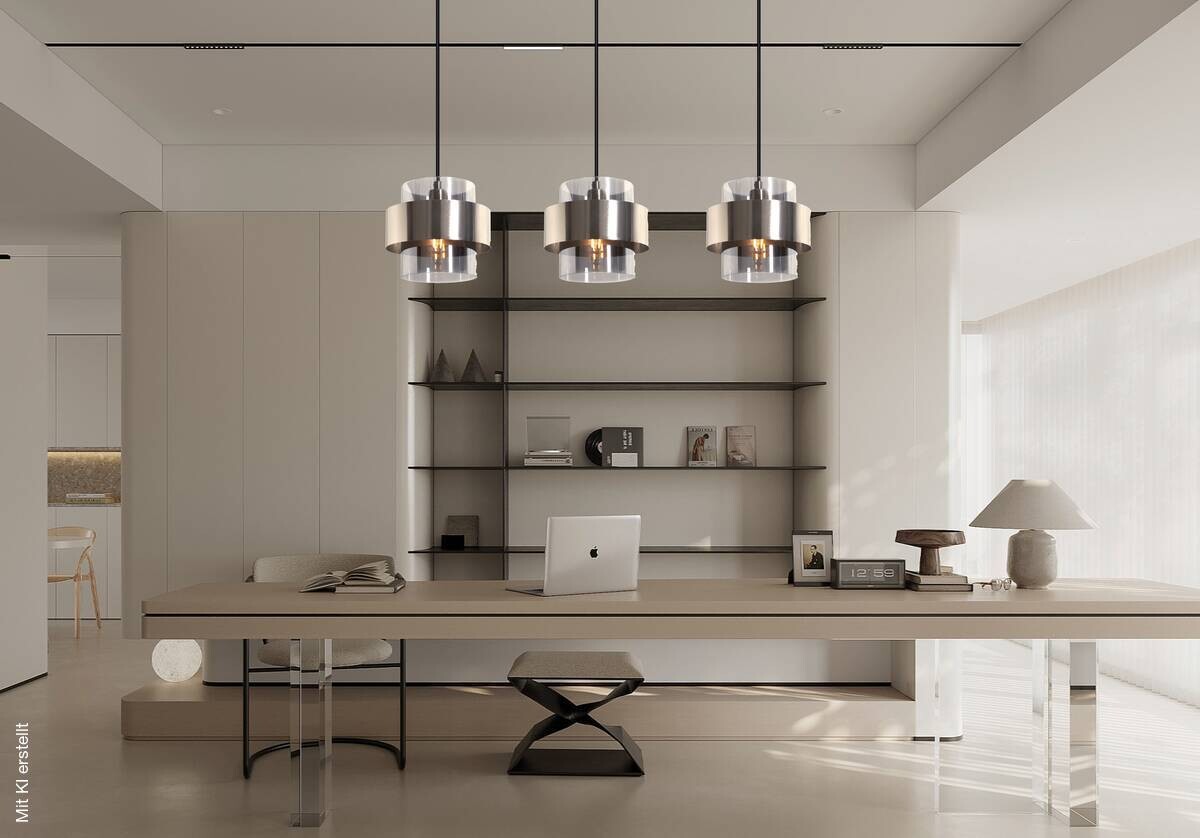 POCOline Pendelleuchte Fiora schwarz Metall Glas B/L: ca. 73x120 cm
