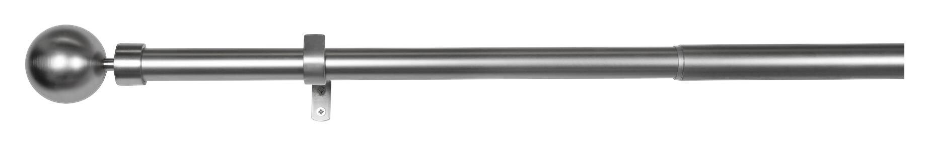 Gardinenstange Edelstahloptik Metall ausziehbar von ca. 190 bis 360 cm 1.0 Läufe