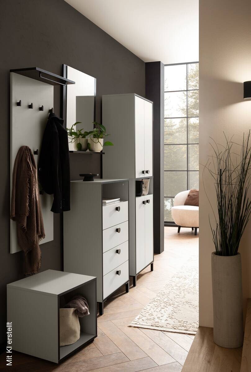 Highboard Edda beige hell B/H/T: ca. 60,2x103,4x33,05 cm