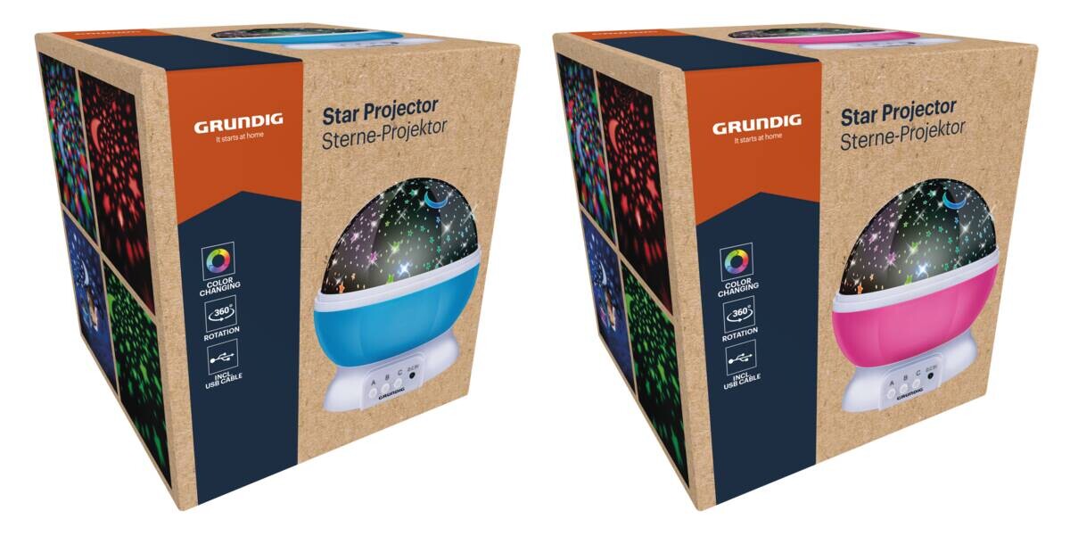Grundig Sternenprojektor blau pink Kunststoff B/H/D: ca. 12x12x13,5 cm