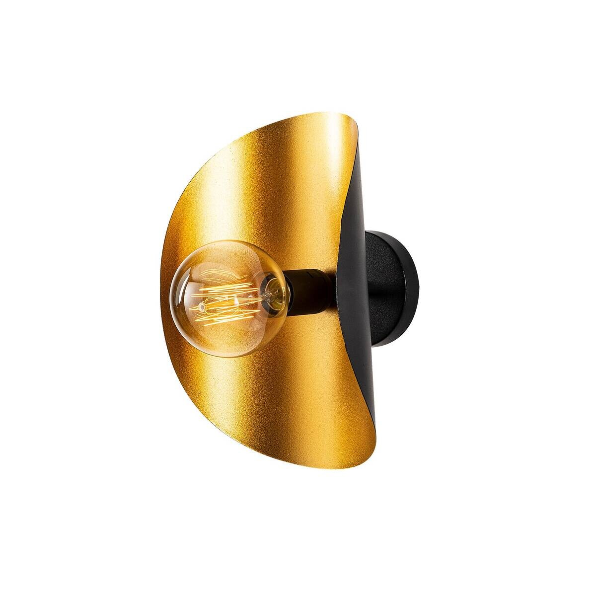 Opviq Wandleuchte Sivani gold schwarz Metall B/H/T/L: ca. 13x30x13x17 cm E27 1 Brennstellen