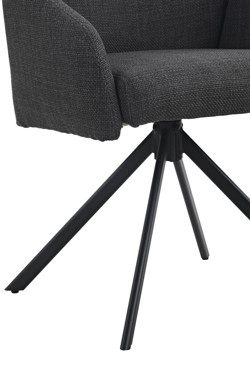 Drehstuhl Holly anthrazit Microfaser Webstoff B/H/T: ca. 57x84x61 cm