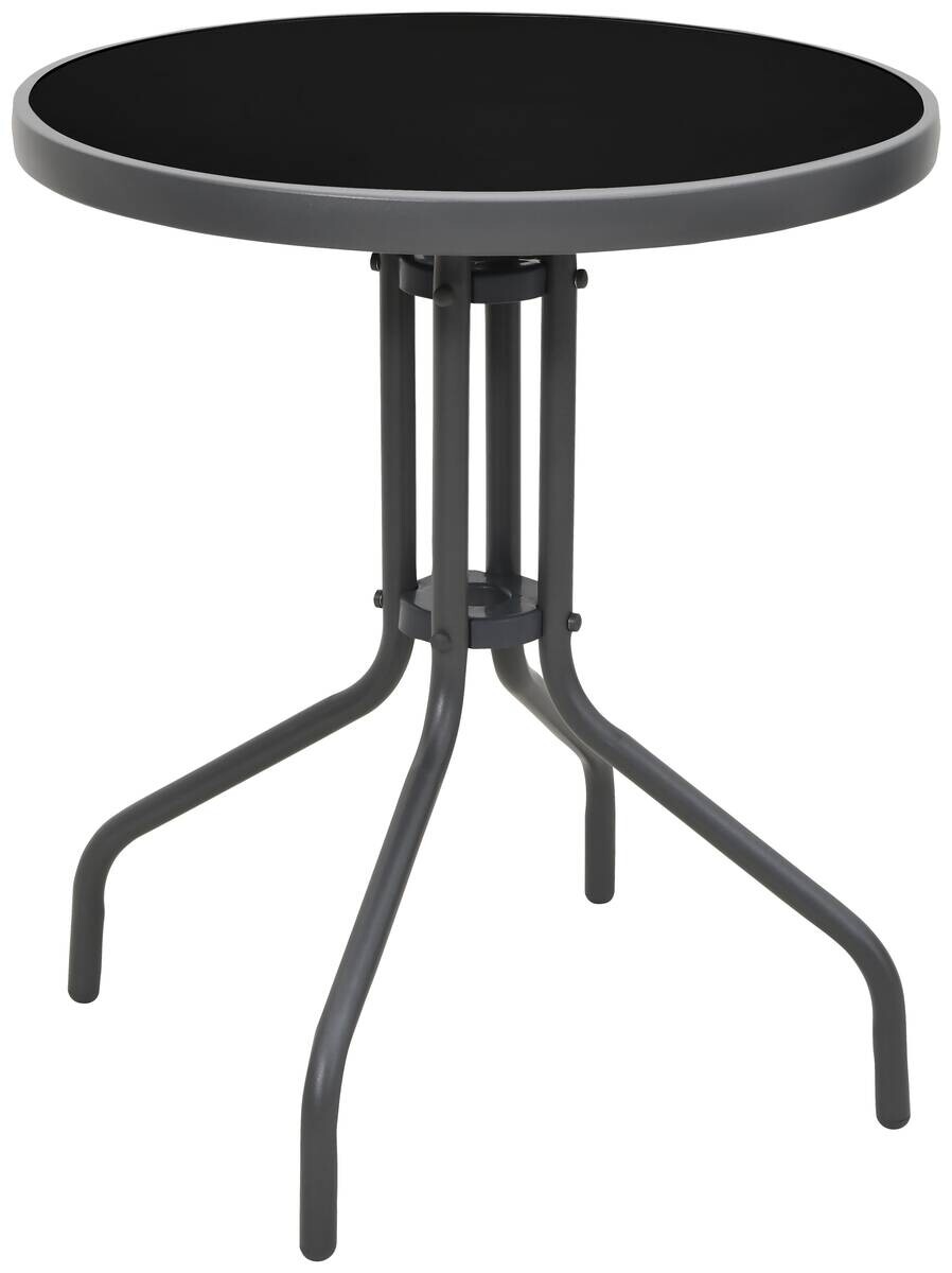 POCOline Gartentisch schwarz Stahl H/D: ca. 70x60 cm