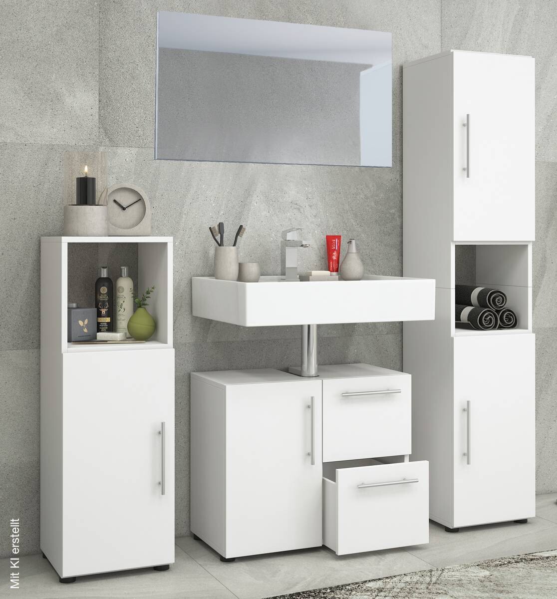 Badezimmer-Set Flandu weiß B/H/T: ca. 61x51x32 cm