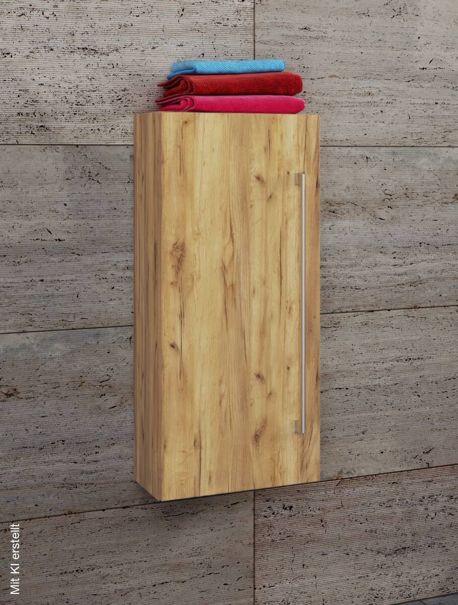 Midischrank Badinos Eiche Honig Nachbildung Alu Optik B/H/T: ca. 33x75x22 cm