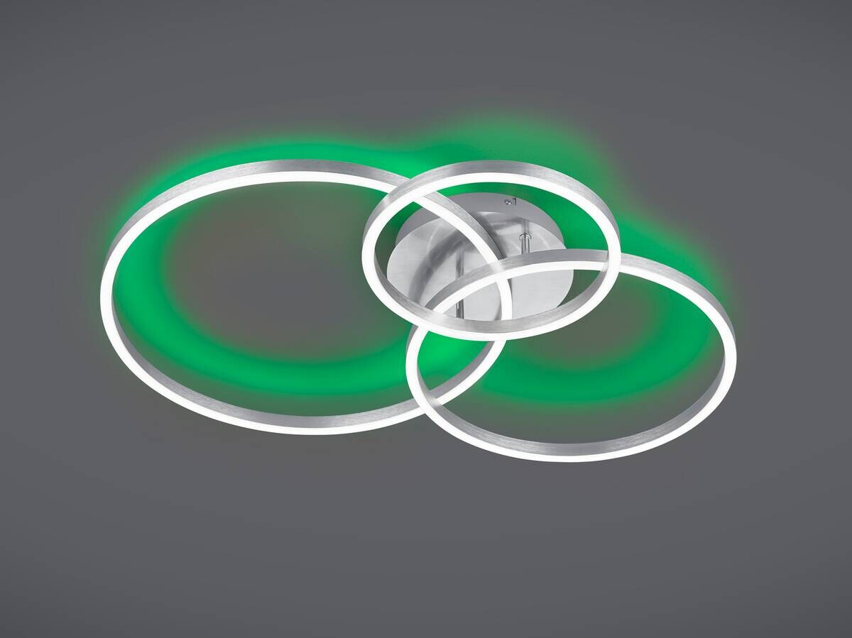 GLOBO LED-Deckenleuchte Winona nickel Metall B/H/T: ca. 78x11,5x60 cm