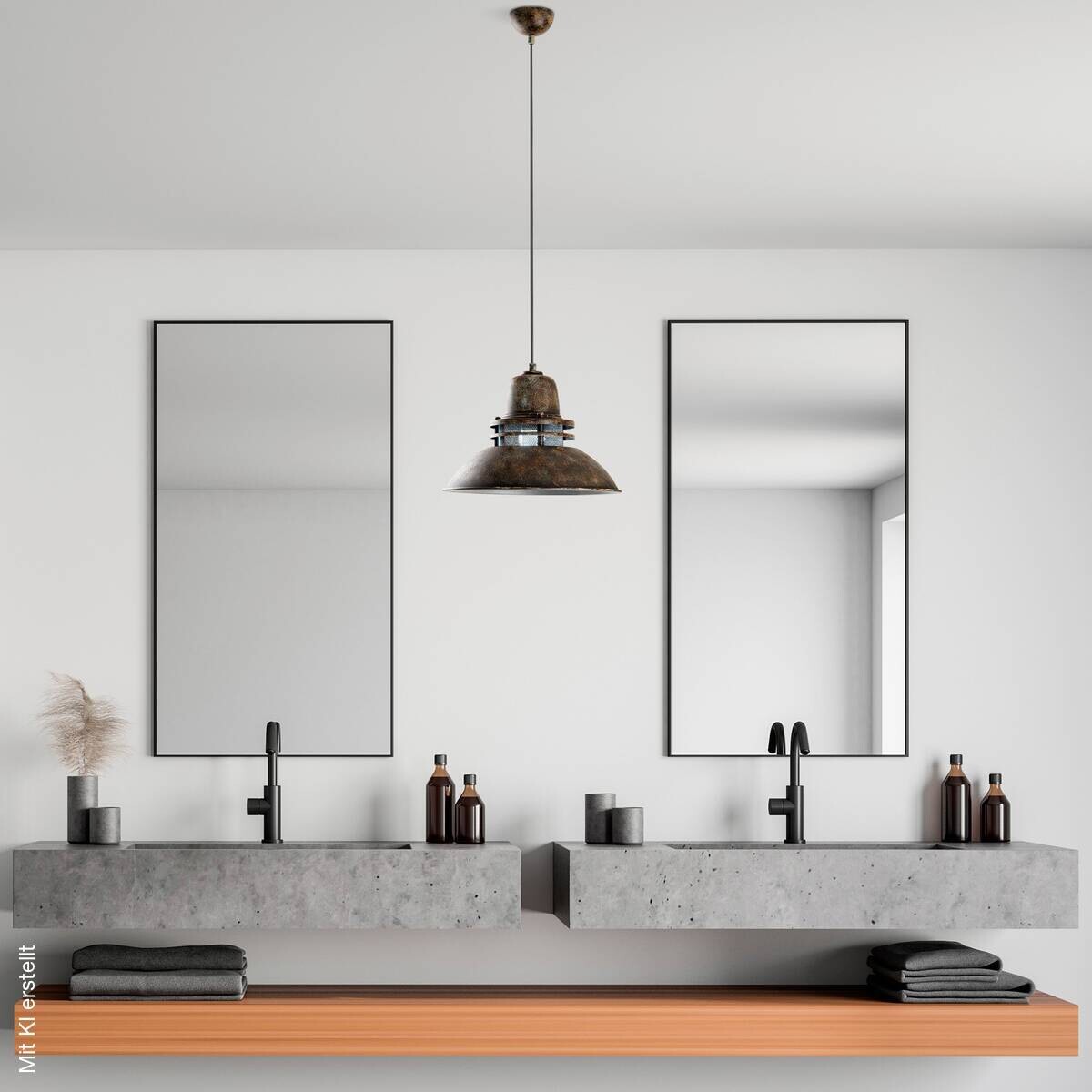 Pendelleuchte Kupfer Metall B/H/L/D: ca. 34x123x34x34 cm E27 1 Brennstellen