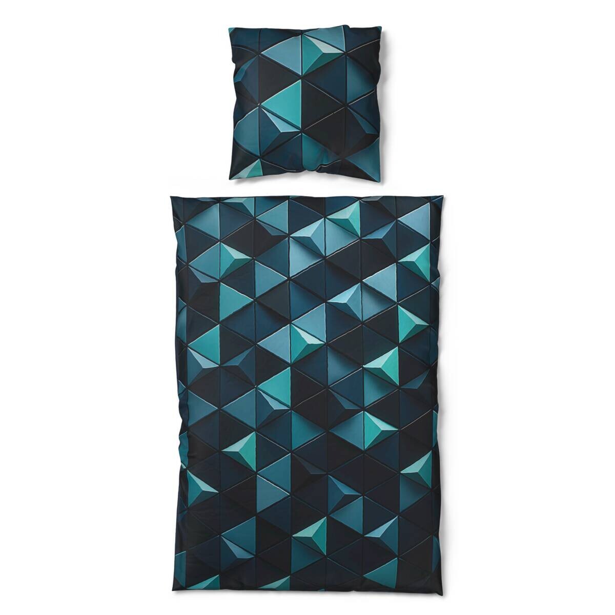 Microfaser Bettwäsche blau türkis 100% Polyester B/L: ca. 135x200 cm