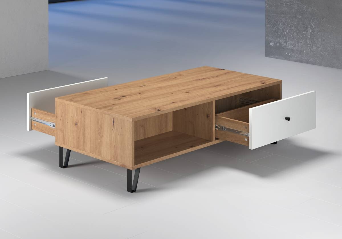 TV-Lowboard Touch Eiche Artisan Nachbildung weiß matt B/H/T: ca. 110x37x60 cm
