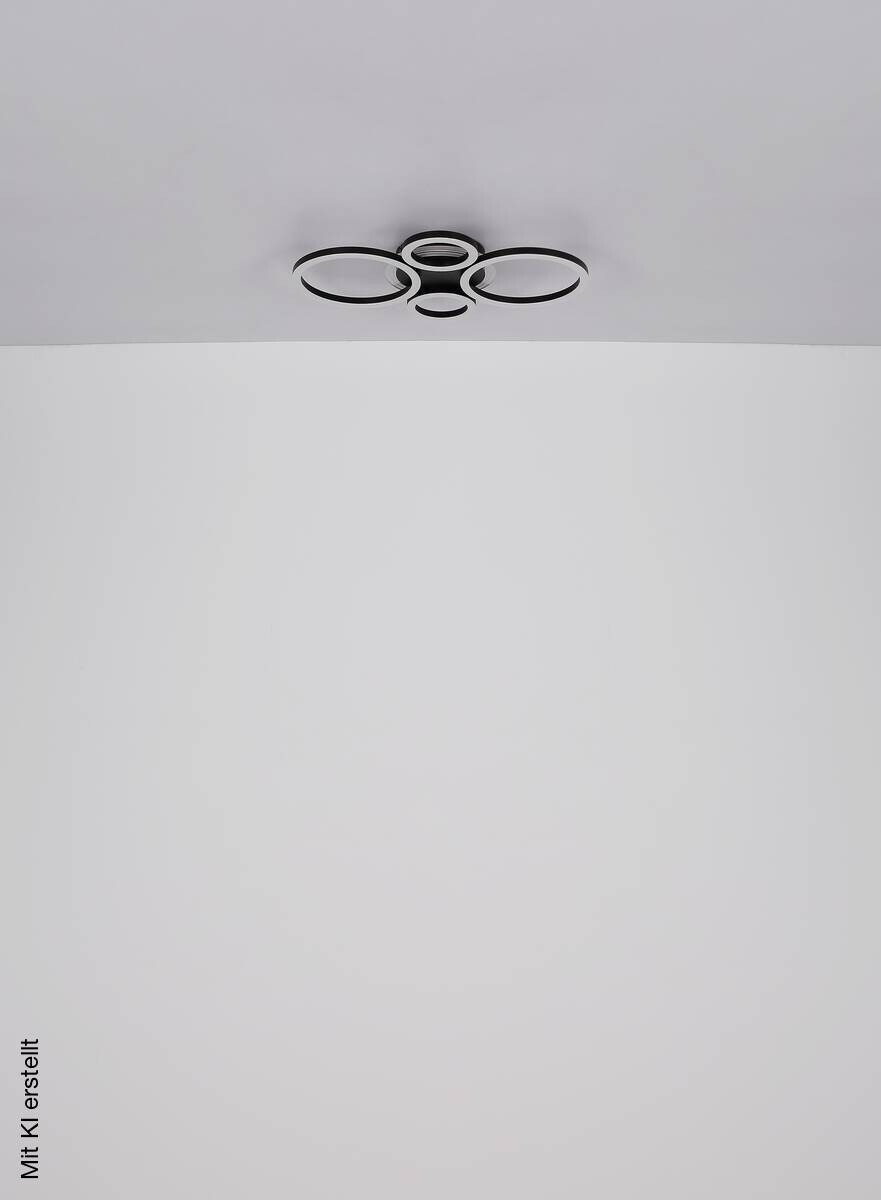 GLOBO LED-Deckenleuchte Loretta mattschwarz Metall Acryl B/H/L: ca. 35,5x6,1x53 cm