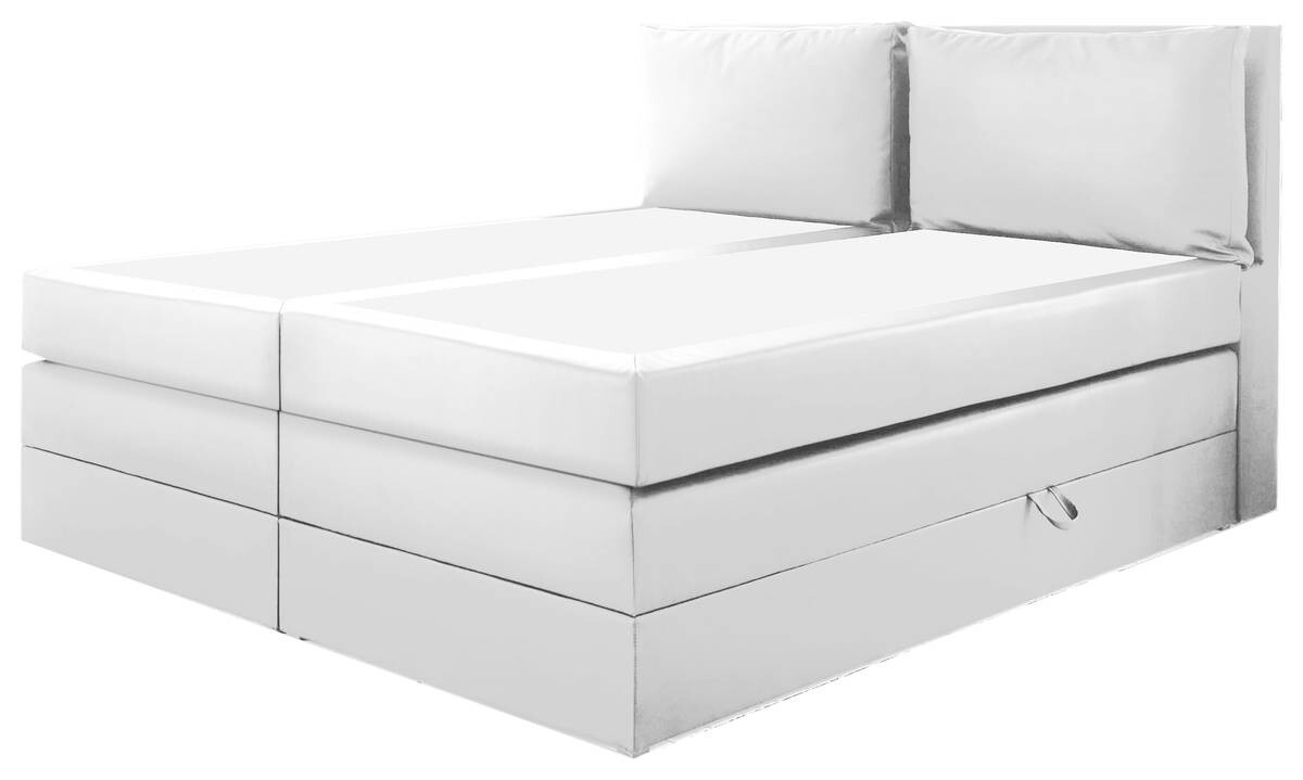 Boxspringbett Lissy weiß Kunstleder Liegefläche B/L: ca. 160x200 cm