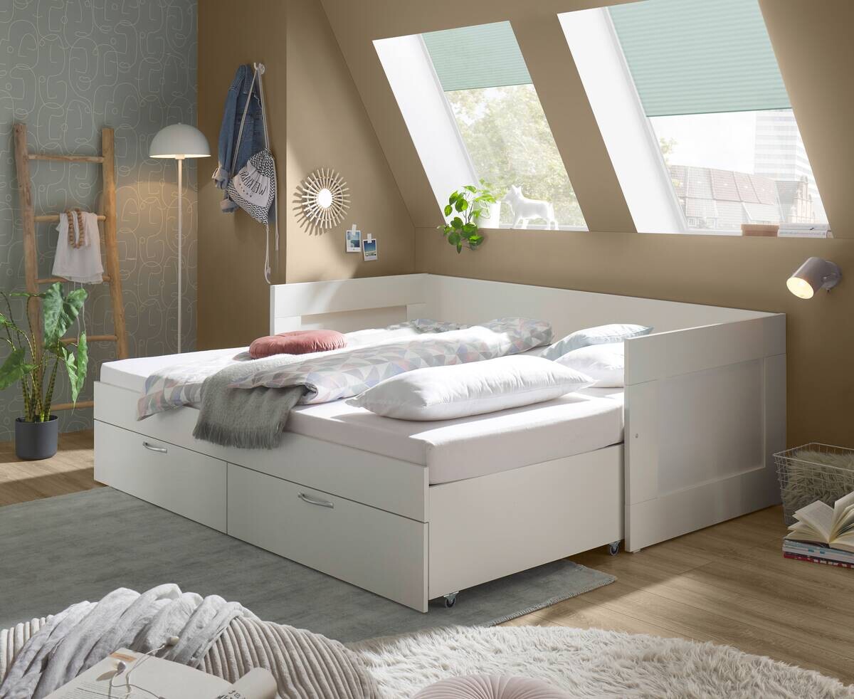 Funktionsbett weiß Liegefläche B/L: ca. 90x200 cm