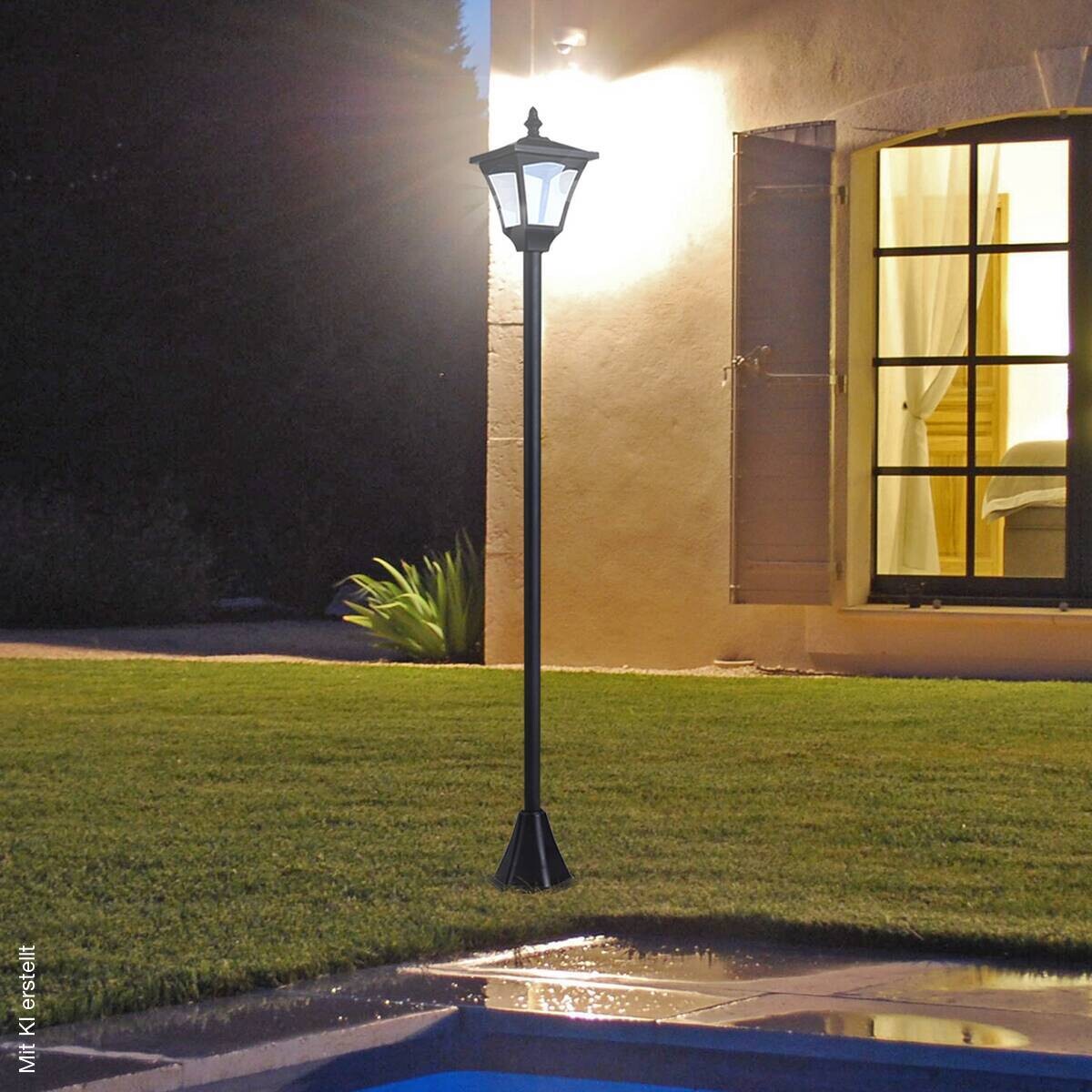 Solar Laterne 842-107 schwarz Kunststoff B/H/L: ca. 15x120x15 cm