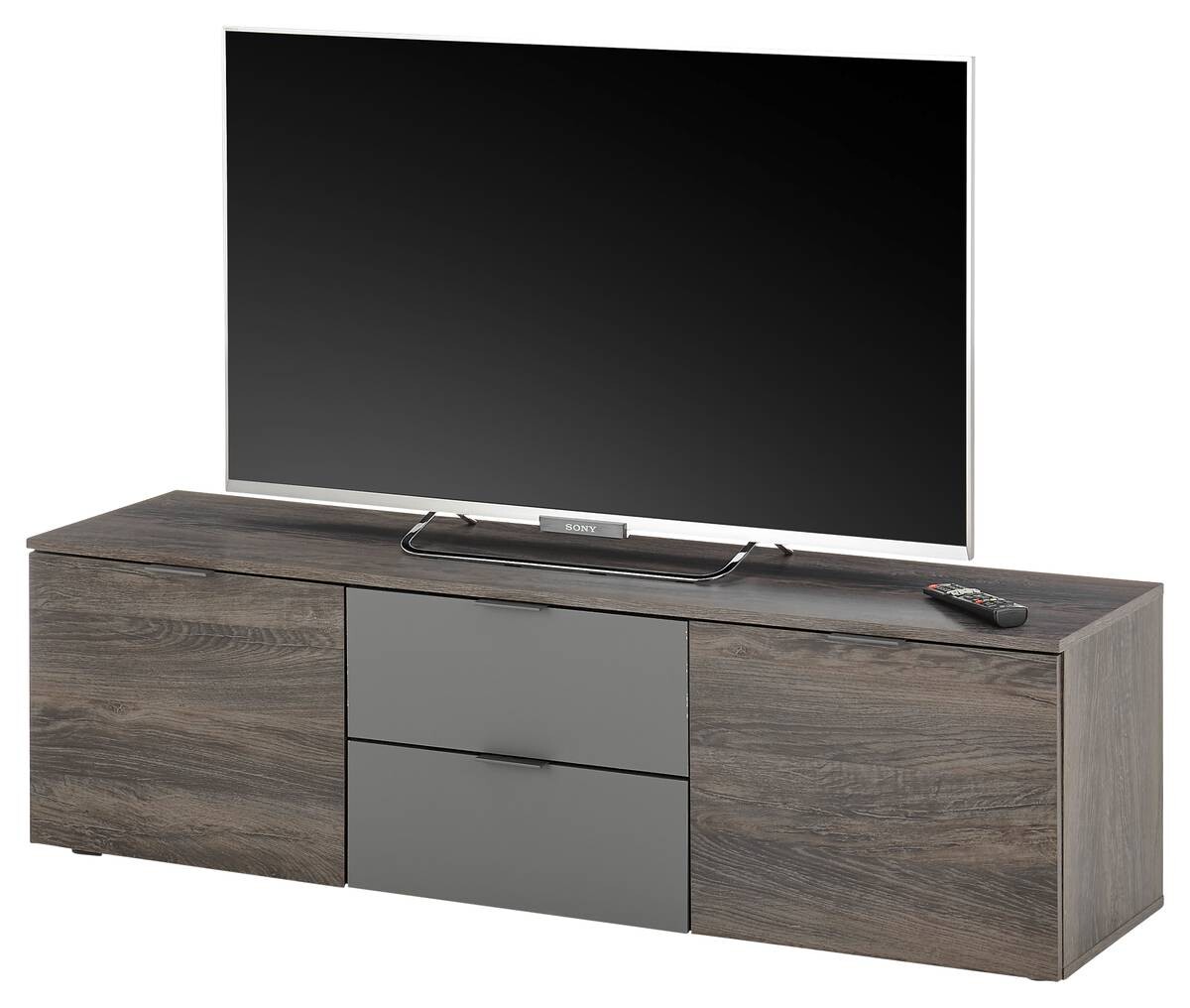 TV-Lowboard Cremona Rima Oak Nachbildung dunkelgrau B/H/T: ca. 150x43x38 cm