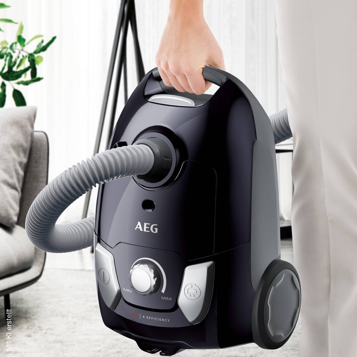 AEG Bodenstaubsauger VX4-1-EB grau schwarz Kunststoff Metall B/H/T: ca. 29x42x23 cm