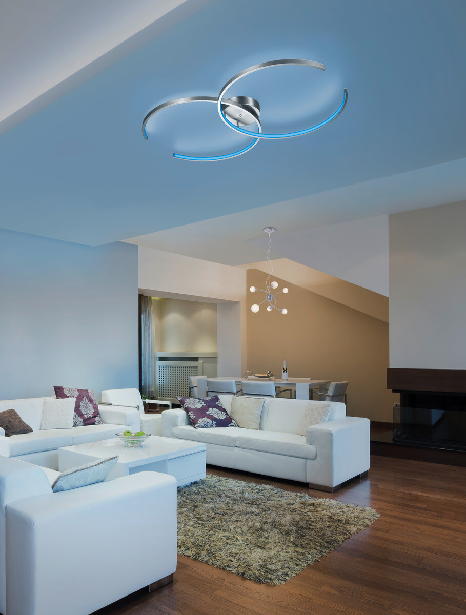 TRIO Deckenleuchte Citizen schwarz Metall B/H/T: ca. 94x8x55 cm 2 Brennstellen