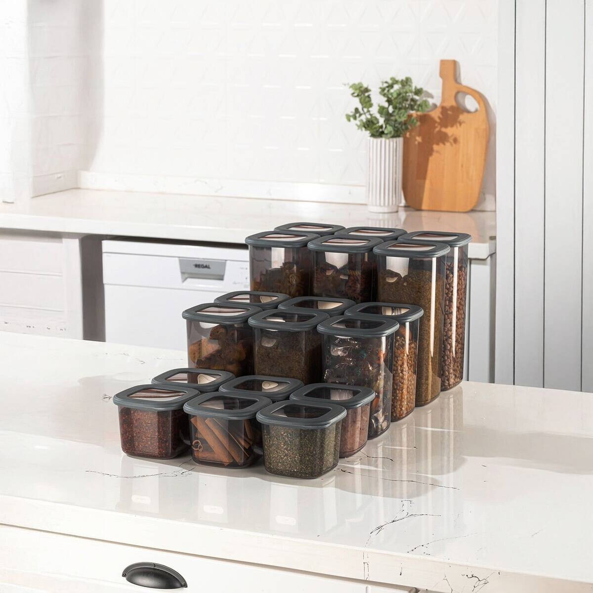 HermiaConcept Vorratsdosenset 18tlg. anthrazit