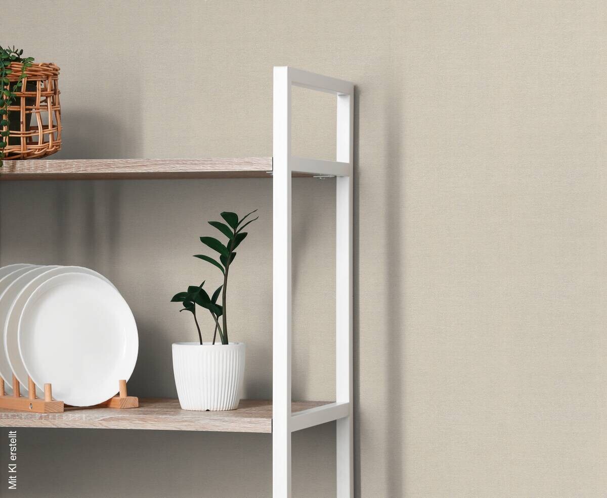 Vliestapete Uni beige B/L: ca. 53x1005 cm