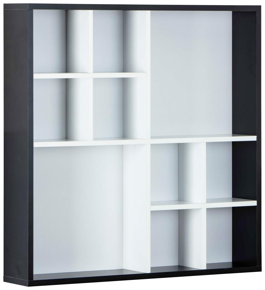 Vitrine Decem weiß schwarz MDF B/H/T: ca. 70x70x13 cm