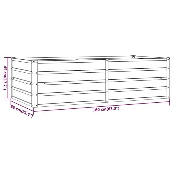 Hochbeet braun Stahl B/H/L: ca. 80x45x160 cm