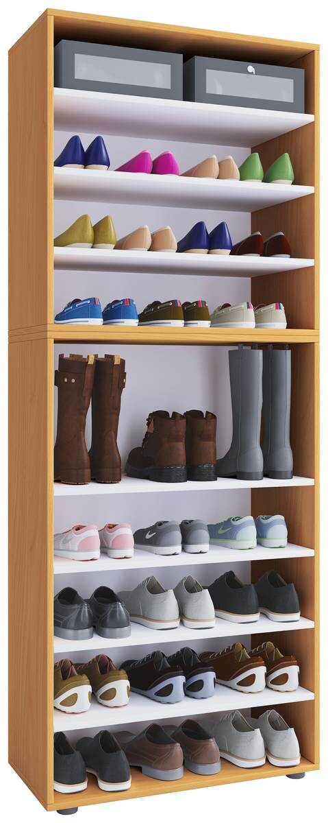 Schuhregal Lona buche Nachbildung weiß B/H/T: ca. 70x183x37 cm