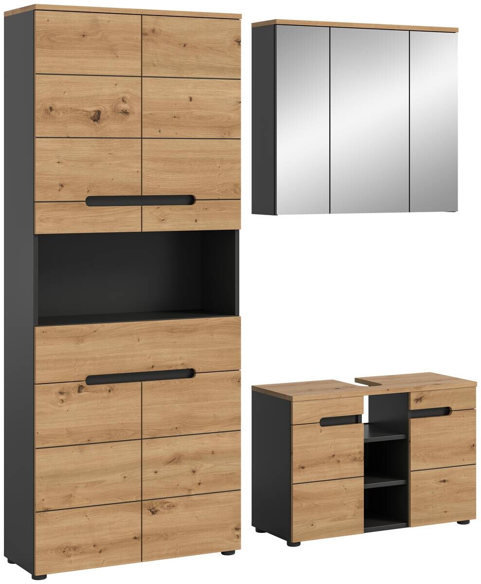 Badezimmer-Set Canu Basalt Eiche Artisan Nachbildung B/H/T: ca. 171x193x34 cm