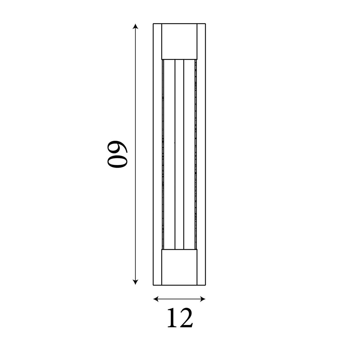 LED-Außenwandleuchte klar gold B/H/T/L: ca. 12x60x8,5x8,5 cm