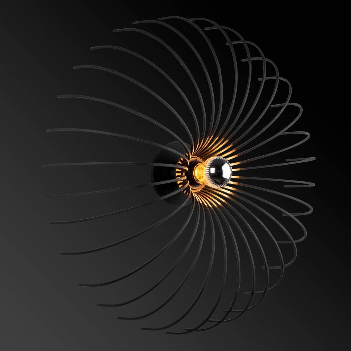 Opviq Wandleuchte schwarz Metall B/H/L: ca. 16x56x16 cm E27 1 Brennstellen