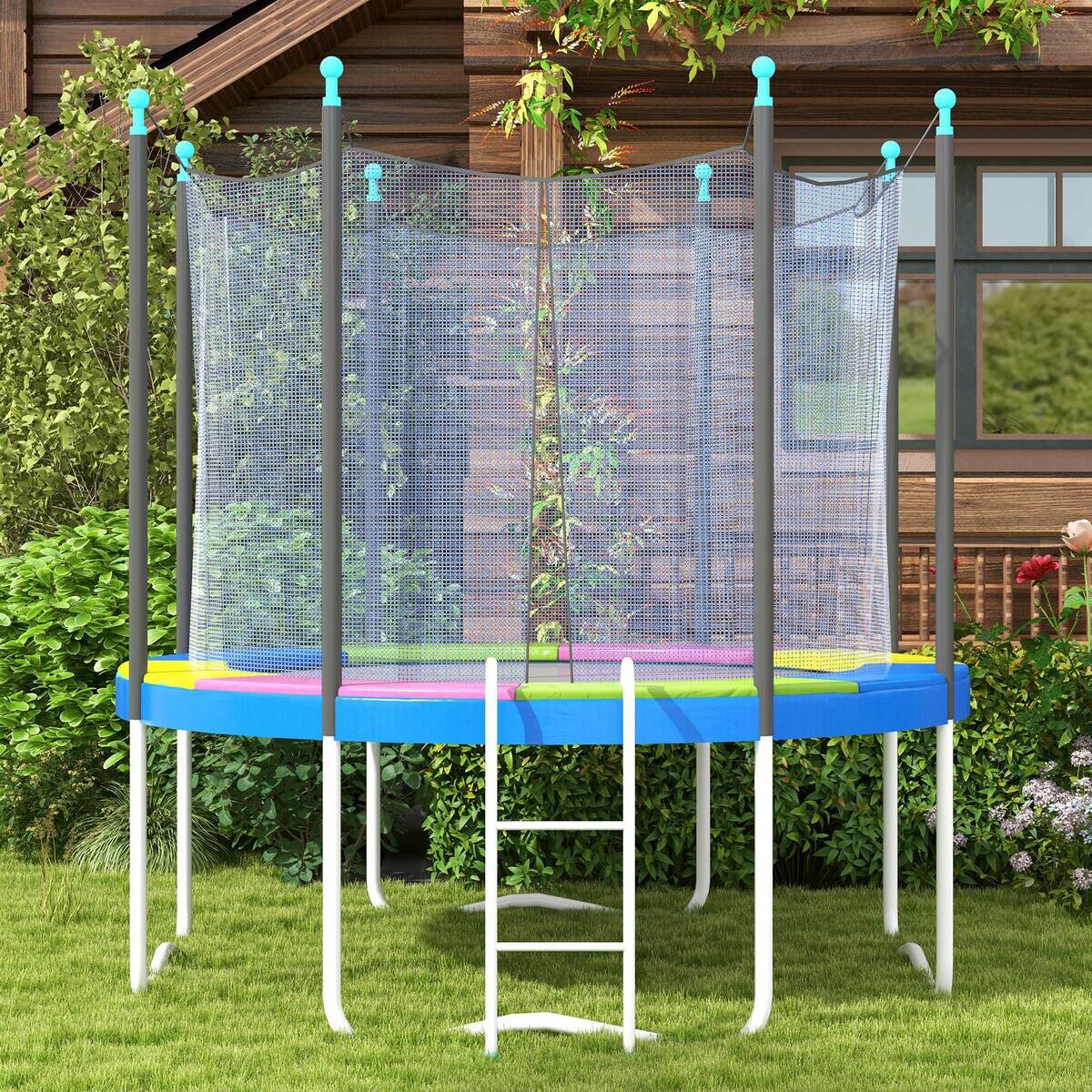 SPORTNOW Trampolin-Zubehör bunt B/H/L: ca. 244x244x30 cm