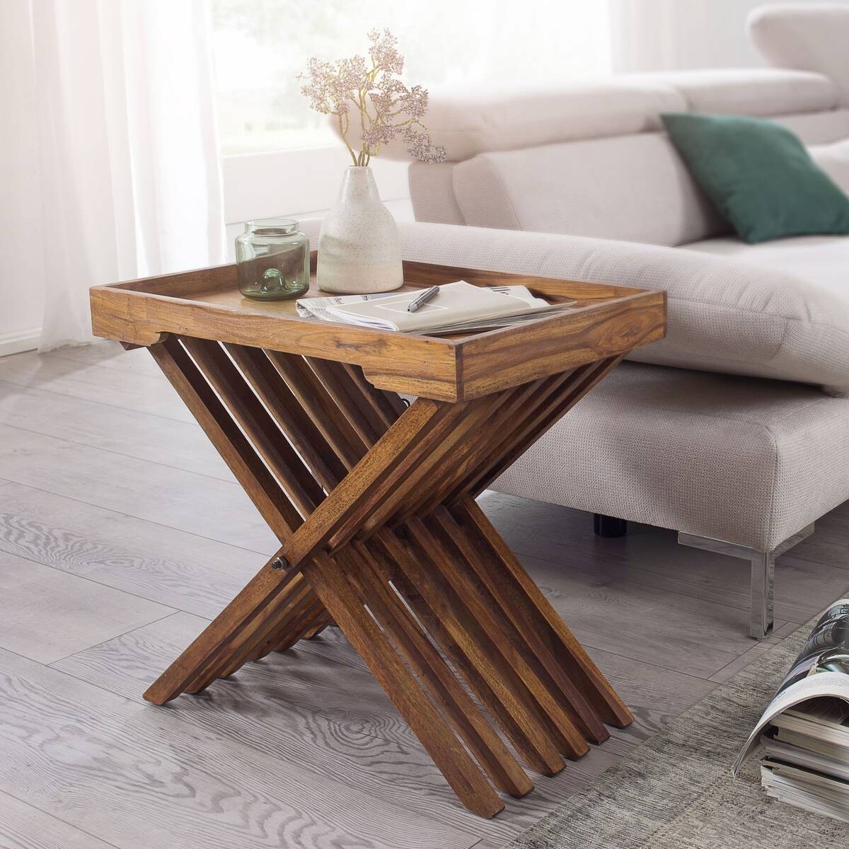 Beistelltisch rosenholz Holz B/H/T: ca. 60x57x40 cm