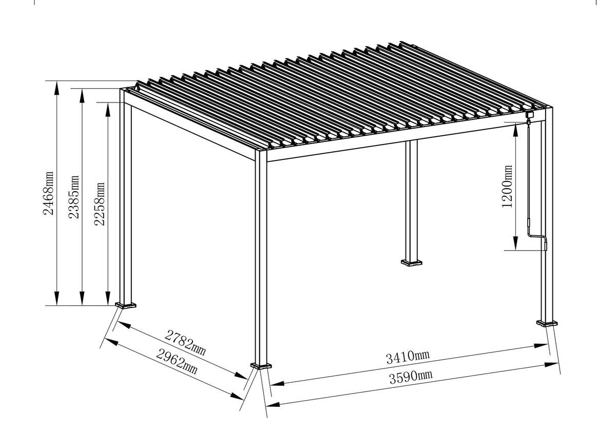 Pergola anthrazit Stahl B/H/L: ca. 296x247x359 cm