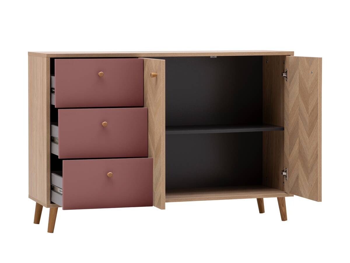 Sideboard Visby Eiche Nachbildung mauve B/H/T: ca. 109x63,9x33,05 cm