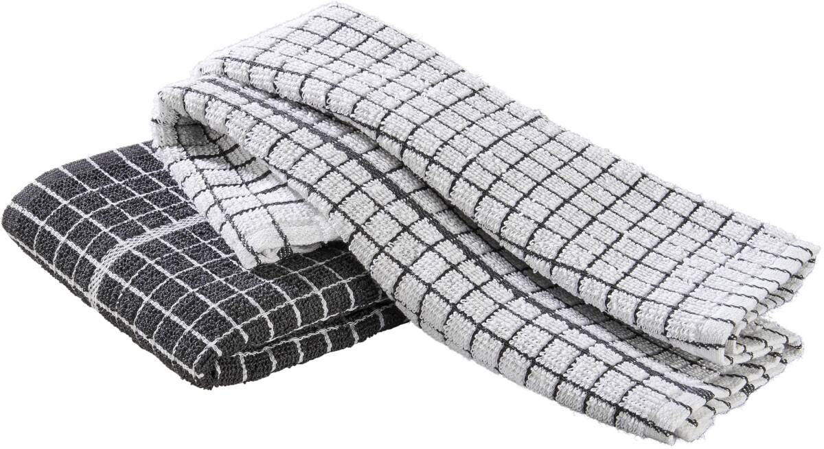 POCOline Geschirrtuch grau weiß 82% Baumwolle, 18% Polyester B/L: ca. 40x60 cm