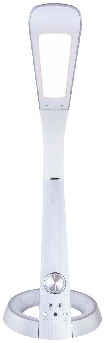 GLOBO Tischleuchte 58376S silber weiß Kunststoff Metall B/H/T: ca. 34x64x18 cm 1 Brennstellen