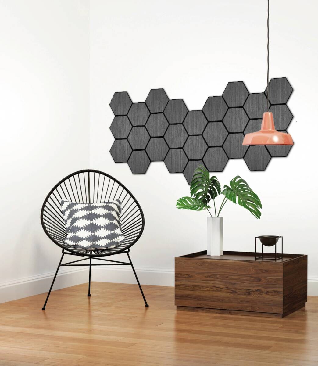 Wandpaneel grau B/H: ca. 55x65 cm
